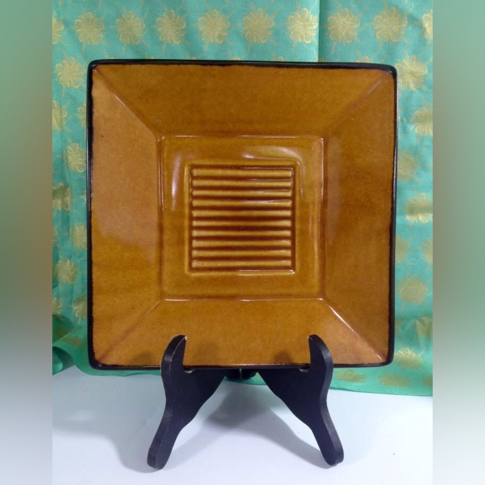 1433 Mandalay Square Ridged Salad Plate Port of Call.  Replacement. 8 1/4” Brown
